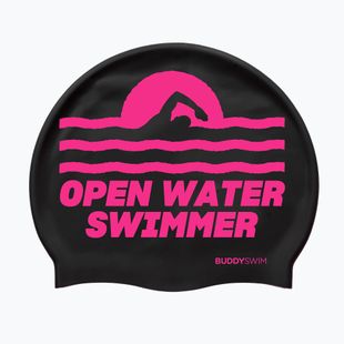 Schwimmkappe BuddySwim OWS Silicone black / pink