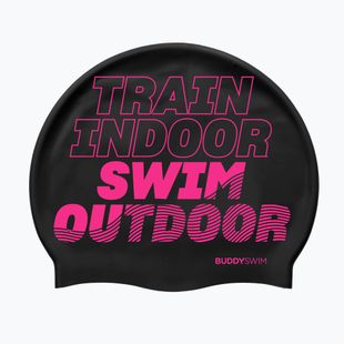 Schwimmkappe BuddySwim TSO Silicone black / pink