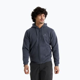 Herren-Trekking-Fleecejacke Arcteryx Emblem Fleece Full-Zip Hoody dark stratus