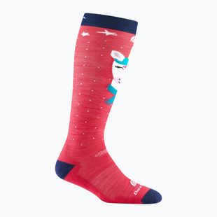 Skisocken für Kinder Darn Tough Magic Mountain OTC Midweight with Cushion w/ Padded Shin raspberry