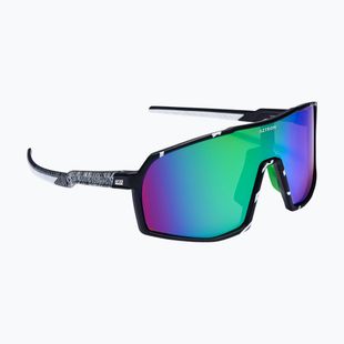 Sonnenbrille Aztron Thunder metalblack/white/polarizedgreen/twilightmirr/grey