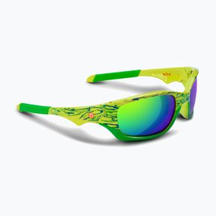 Kinder-Sonnenbrille Aztron Shine spark lime/wayve/polarized green/yellow mir/grey