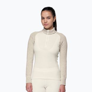Damen-Funktionssweatshirt Devold Duo Active Merino 205 Zip Neck raw white