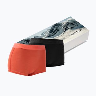 Damen Thermo-Boxershorts Devold Breeze Merino 150 Hipser 2 pack black/coral