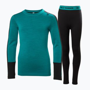 Helly Hansen JR Lifa Merino Midweight signalgrün Kinder Thermo-Unterwäsche-Set