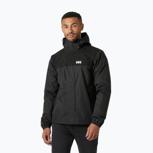 Herren Helly Hansen Vancouver Fleece gefütterte Regenjacke Ebenholz