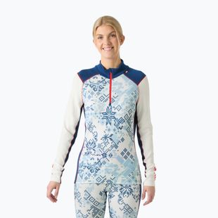 Damen Thermo-Sweatshirt Helly Hansen Lifa Merino Midweight Grau 1/2 Reißverschluss bright blue new nordic aop
