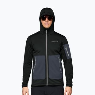 Herren-Trekkingsweatshirt NORRONA Falketind Warm2 Stretch Hood caviar black