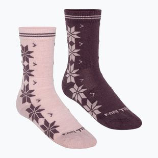 Damensocken KARI TRAA Vinst 2 pack cocoa powder