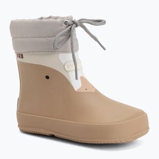 Kinder-Gummistiefel Viking Alv Barefoot Paw Print beige