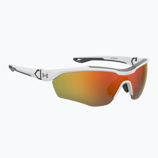 Herren Under Armour Yard Pro matte weiß/orange mehrschichtige oleophobe Sonnenbrille
