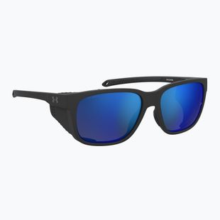 Herren Under Armour Glacial matt schwarz/grau blau Spiegel silber polarisierte Sonnenbrille o