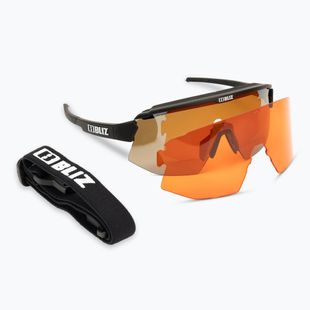 Bliz Breeze Polarized S3+S2 mattschwarz/braun-silber verspiegelt/basic orange Fahrradbrille