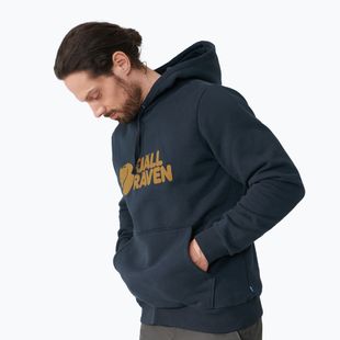 Herren Fjällräven Logo Hoodie navy blau F84144
