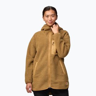 Hoodie Sweatshirt Damen Fjällräven Vardag Pile Fleece Long buckwheat brown