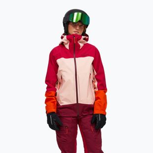 Damen-Skijacke Peak Performance Visilight GTX C-Knit 3L tech burgundy/peach fuzz