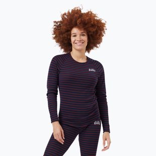 Damen Thermoaktivshirt ODLO Warm Originals Stripes Bl Top Crew Neck dark saphire