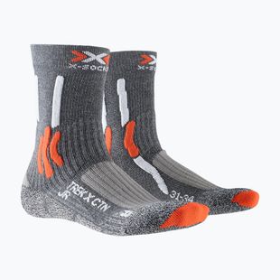 Socken X-Socks Trek X CTN stone grey melange/ x-orange