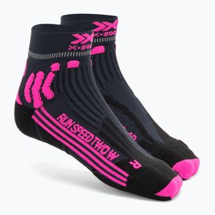 Damen Laufsocken X-Socks Run Speed Two 4.0 dolomite grau/neon flamingo