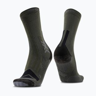 Herren-Socken X-Socks Hike Expert Silver Crew green/black