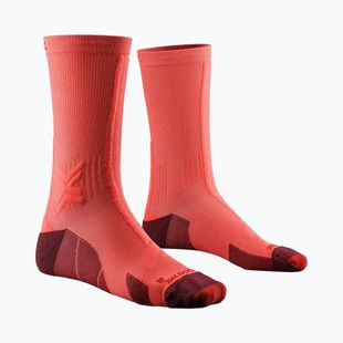 Herren­socken X-Socks Trailrun Discover Crew fluo red/namib red