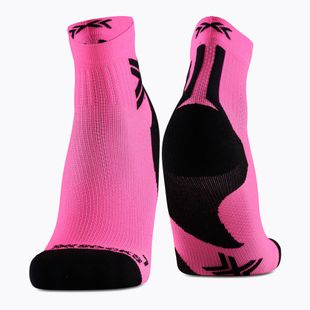 Herrensocken X-Socks Run Discover Ankle fluo pink/x schwarz