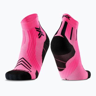 Herrensocken X-Socks Run Expert Ankle fluo pink/x schwarz