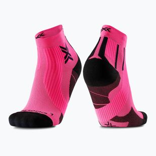 Herrensocken X-Socks Run Perform Ankle fluo pink/x schwarz