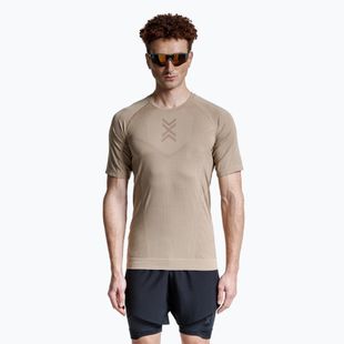 Men's X-Bionic Xceed Run sand/dunkelsand Lauf-T-Shirt