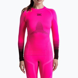 Damen-Funktionssweatshirt X-Bionic Invent Graphics LS fluo pink/x white
