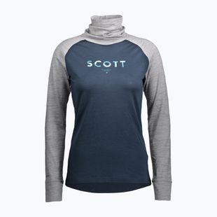Thermo-Longsleeve Damen SCOTT Defend Merino High Neck light grey melange/dark blue