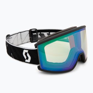 Skibrille SCOTT Ambit Compact black/white/aurora green chrome