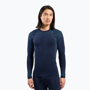 Herren Funktionsshirt langärmlig ODLO Performance Warm Bl Top Crew Neck dark sapphire
