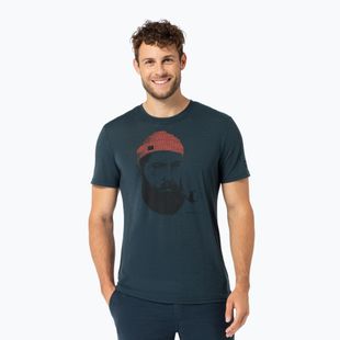 Herren-T-Shirt super.natural Sailor Tee blueberry/jet black/high risk red