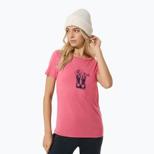 Damen-T-Shirt super.natural Flower Boots Tee mauvewood/blueberry