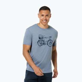 Herren Funktionsshirt super.natural Wander Wheel flint stone/blueberry