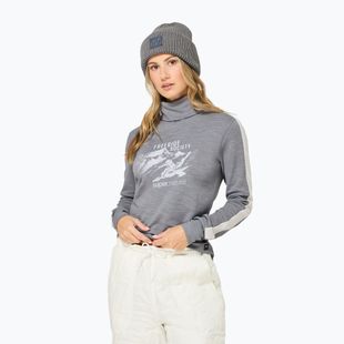 Damenpullover Super.Natural Freeride Roll Neck cashmere grey melange / f. white / f. white