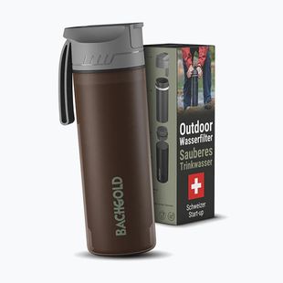 Trinkflasche mit Filter Bachgold Selfpress Waterfilter 500 ml Braun