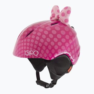 Giro Launch Plus rosa Schleife Polka Dots Kinderskihelm