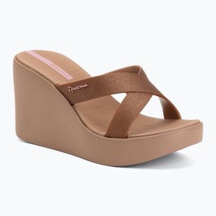 Damen-Pantoletten Ipanema High Fashion II Slide brown/glitter/pink
