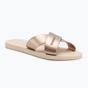 Damen-Flip-Flops Havaianas Aqua Metallic beige