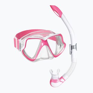 Mares Combo Wahoo Neon rosa/weiß/klar Schnorchelset