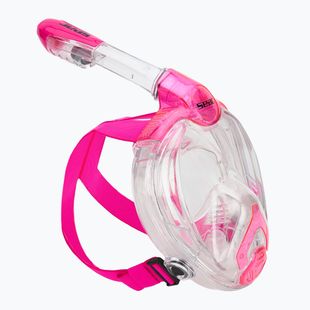 Vollgesichtsmaske zum Schnorcheln Kinder SEAC Magica black silicone/pink