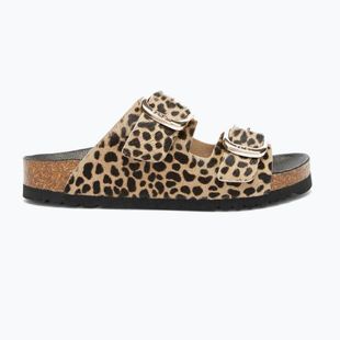 Damen Scholl Noelle Pony Leder Leopard Flip-Flops