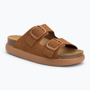 Damen Scholl Noelle Chunky Wildleder Flip-Flops cognac
