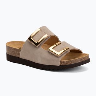 Damen-Pantoletten Scholl Montery 2 Straps Ad Med beige
