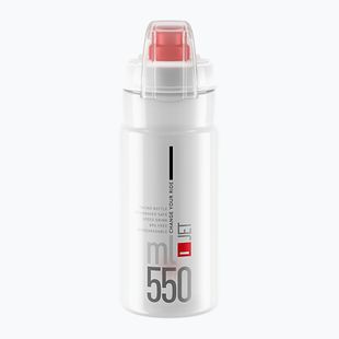 Elite Jet Plus 550 ml klare/rote Logo-Fahrradflasche