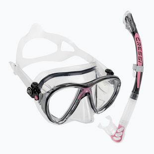 Cressi Big Eyes Evolution + Alpha Ultra Dry Tauchset schwarz/rosa