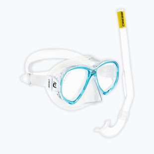 Schnorchelset Kinder Cressi Perla Jr + Minigringo clear/aquamarine