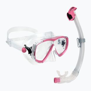 Cressi Estrella + Seal Dry klar/rosa Tauchset
